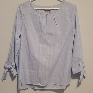 💫 2/$25 • Blue and White Pinstripe Shirt